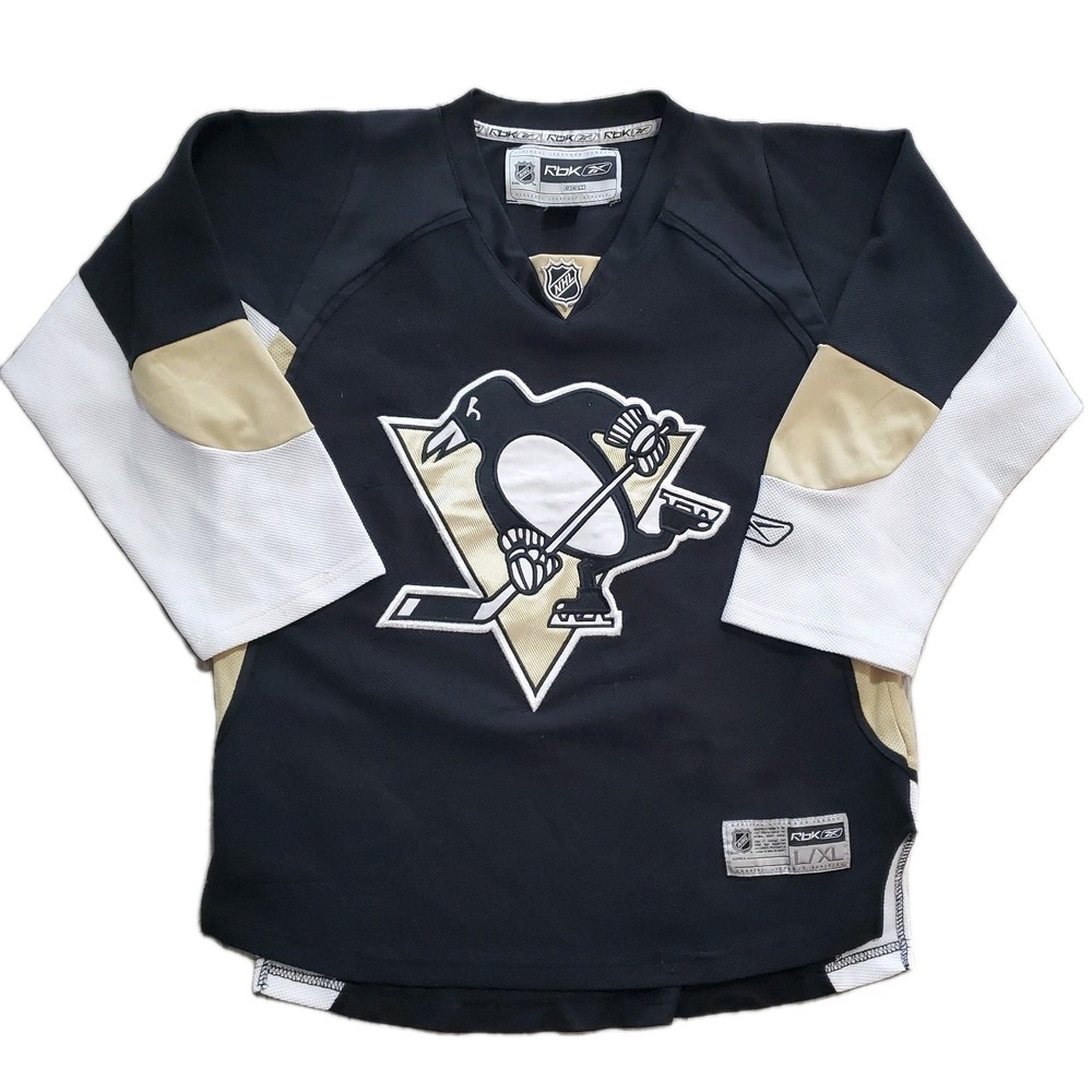 Pittsburgh Penguins Youth L/XL Hockey Jersey CCM Reebok Black NHL